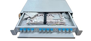 FibreCart 12 Port LC/PC Duplex Fully OFC Pigtail Loaded, Fiber Patch Panel/Fiber Distribution Box, Sliding Rack Mounted Cabinet