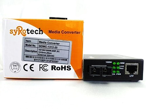 Syrotech 10/100/1000m Dual Fiber Media Converter 20km, GOMC-1312-20